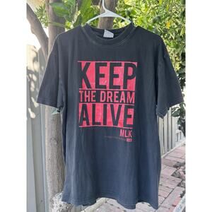 Vintage-Inspired MLK “Keep the Dream Alive” Black Graphic T-Shirt – XL